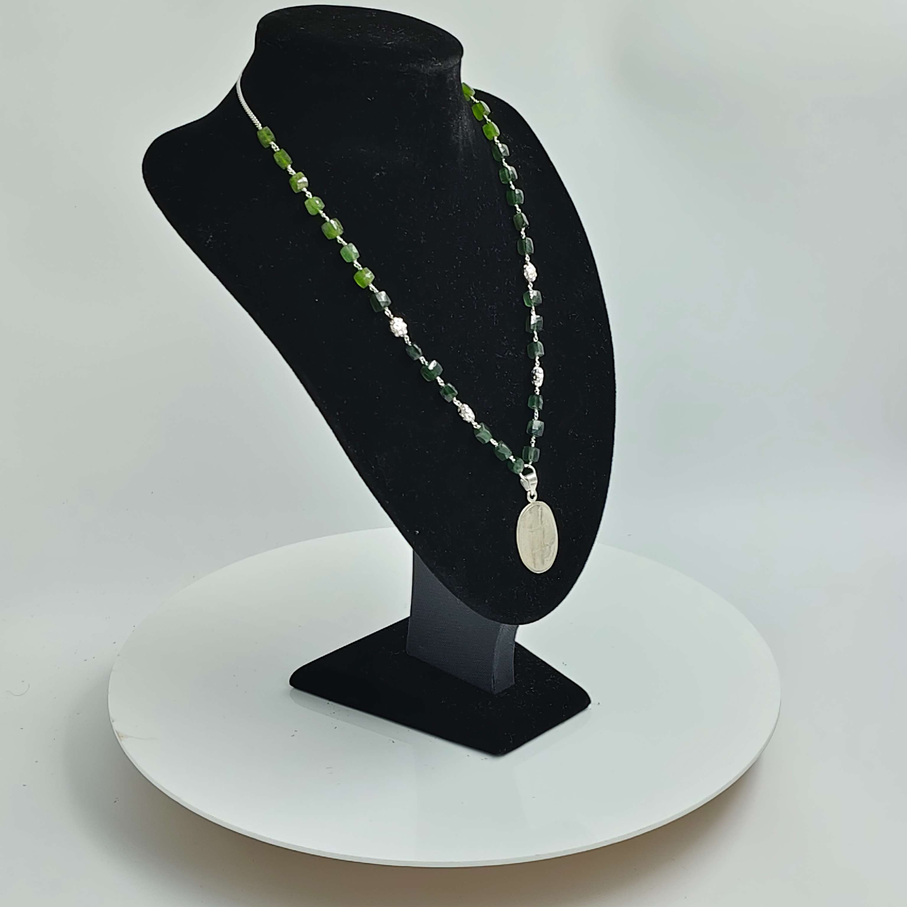 Gemini Peridot & Sterling Silver Zodiac Necklace