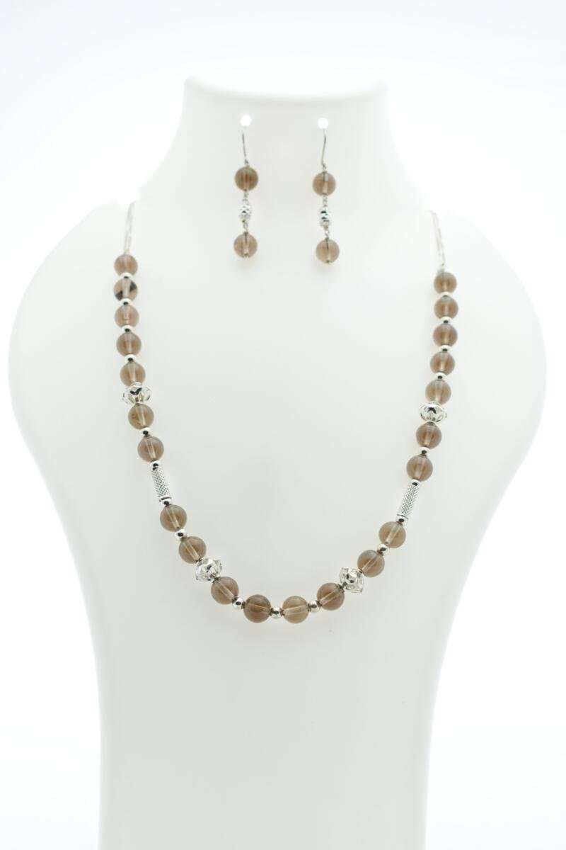 Golden Peach Sunstone & Sterling Silver Necklace