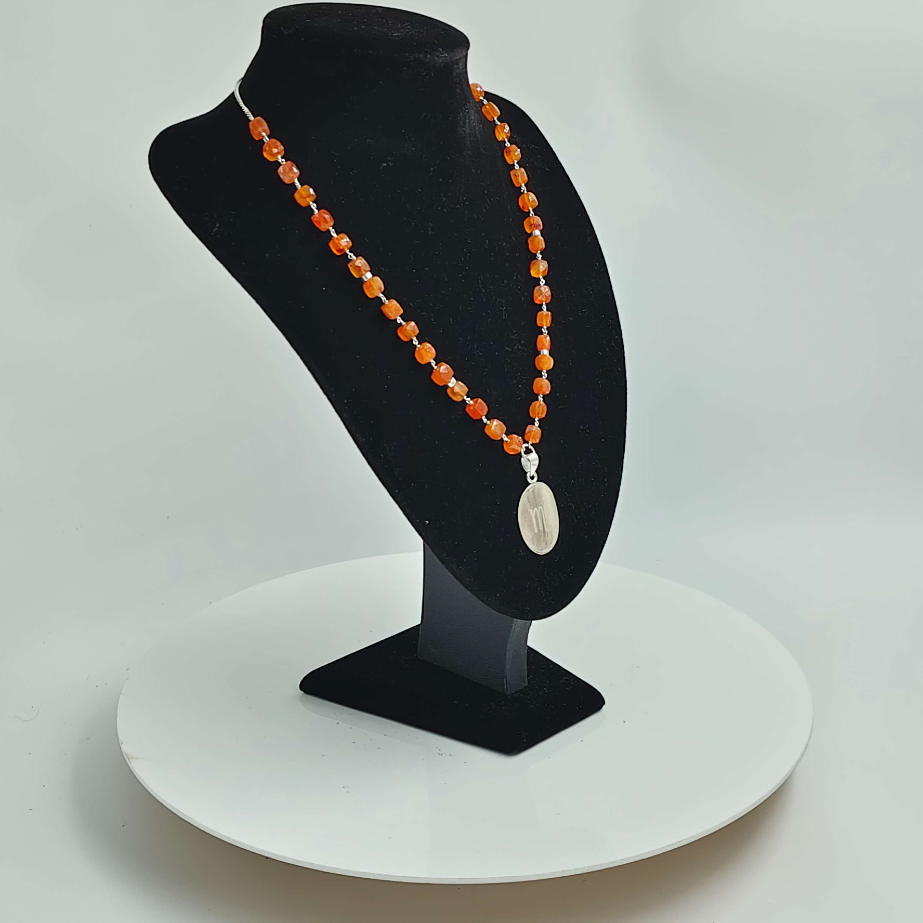 Scorpio Zodiac Carnelian & Silver Talisman Necklace