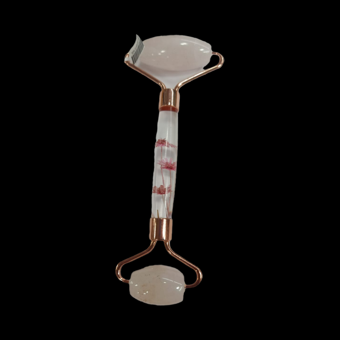 Natural Rose Quartz Holistic Facial Roller & Gua Sha Set