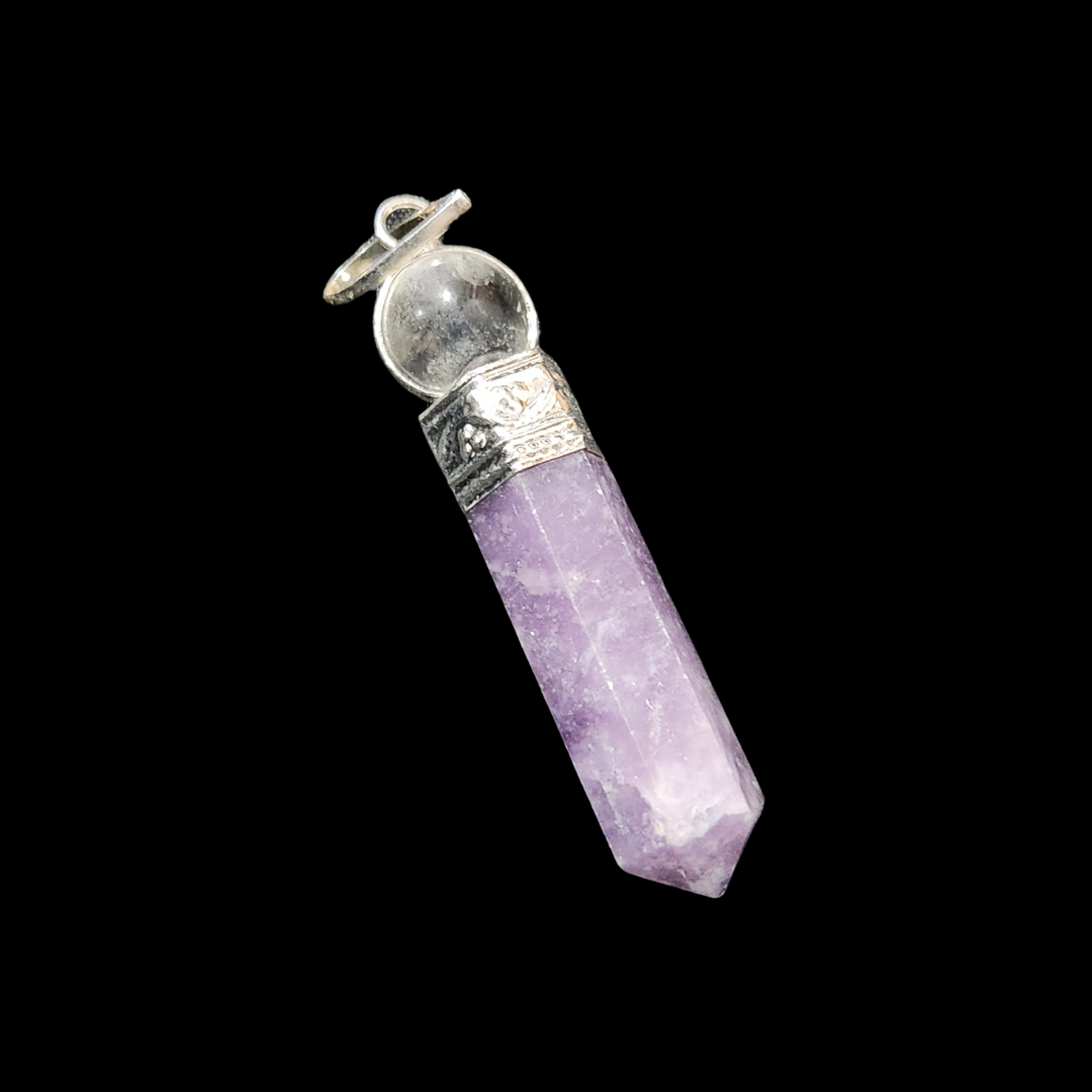 Natural Amethyst Crystal Pencil Pendant
