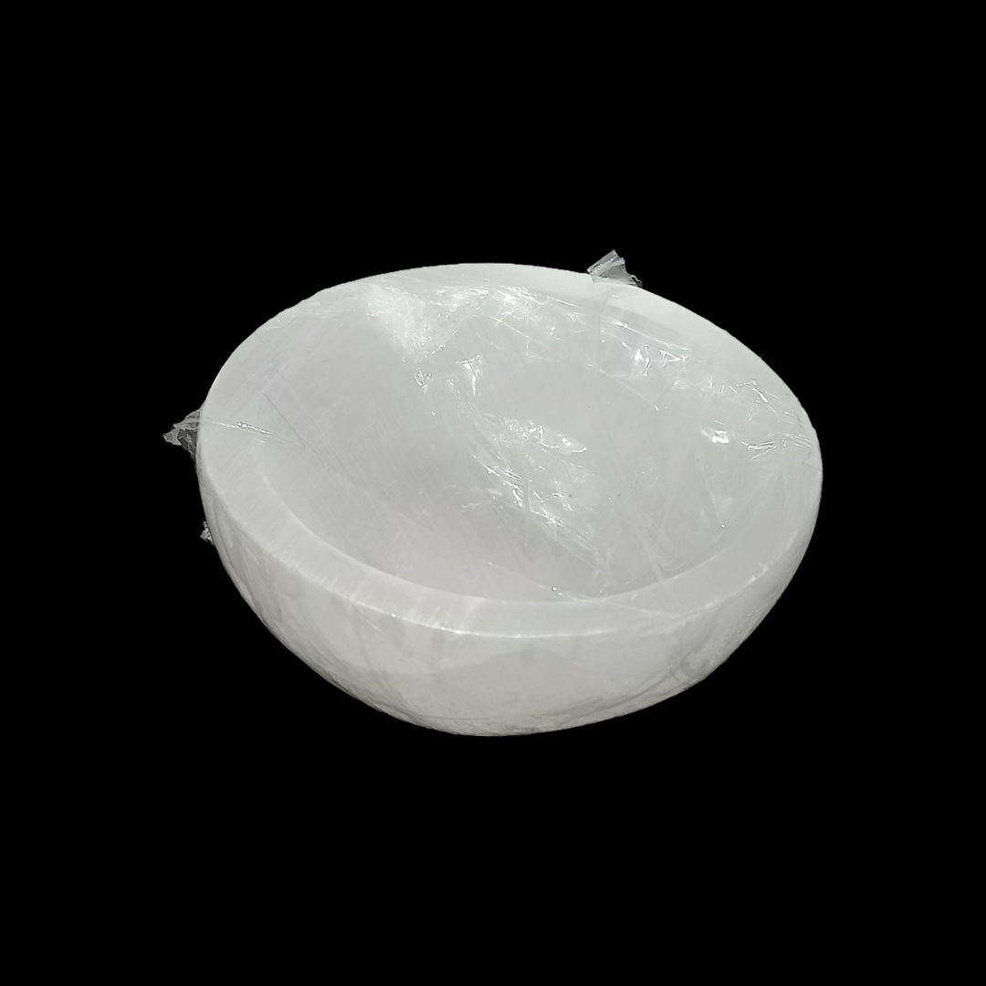 Natural Moroccan Selenite Cleansing Round Crystal Bowl
