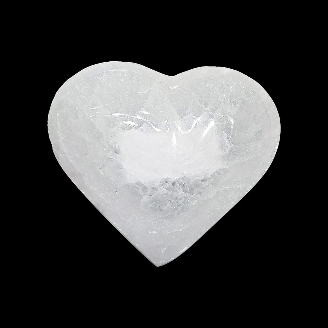 Natural Moroccan Selenite Cleansing Heart Shape Crystal Bowl