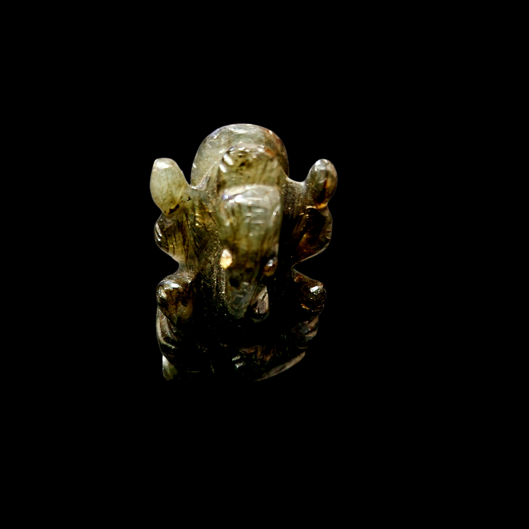 Natural Labradorite Mystic Flash Ganesha Idol