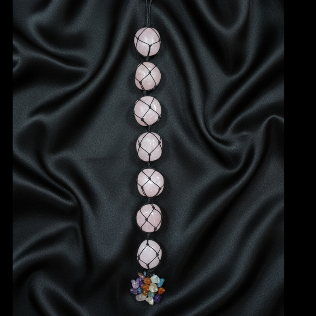 Natural Rose Quartz Sacred Geometry Car/Home Hanging
