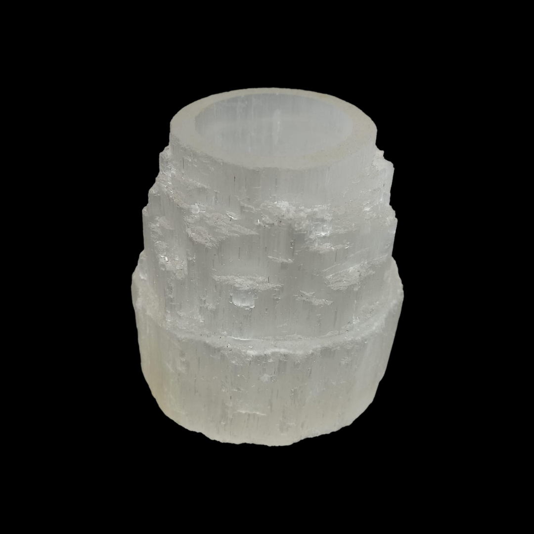 Natural Selenite Crystal Candle & Dhoop Diffuser Holder