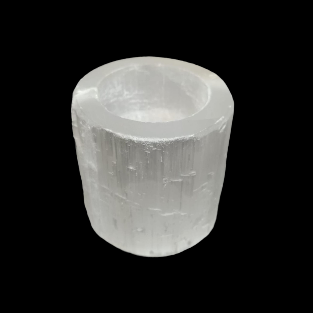 Natural Selenite Crystal Candle & Dhoop Diffuser Holder