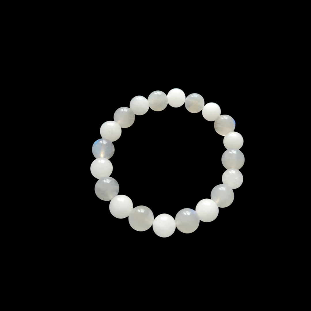 White Quartz & Iridescent Labradorite Mystic Duo Bracelet