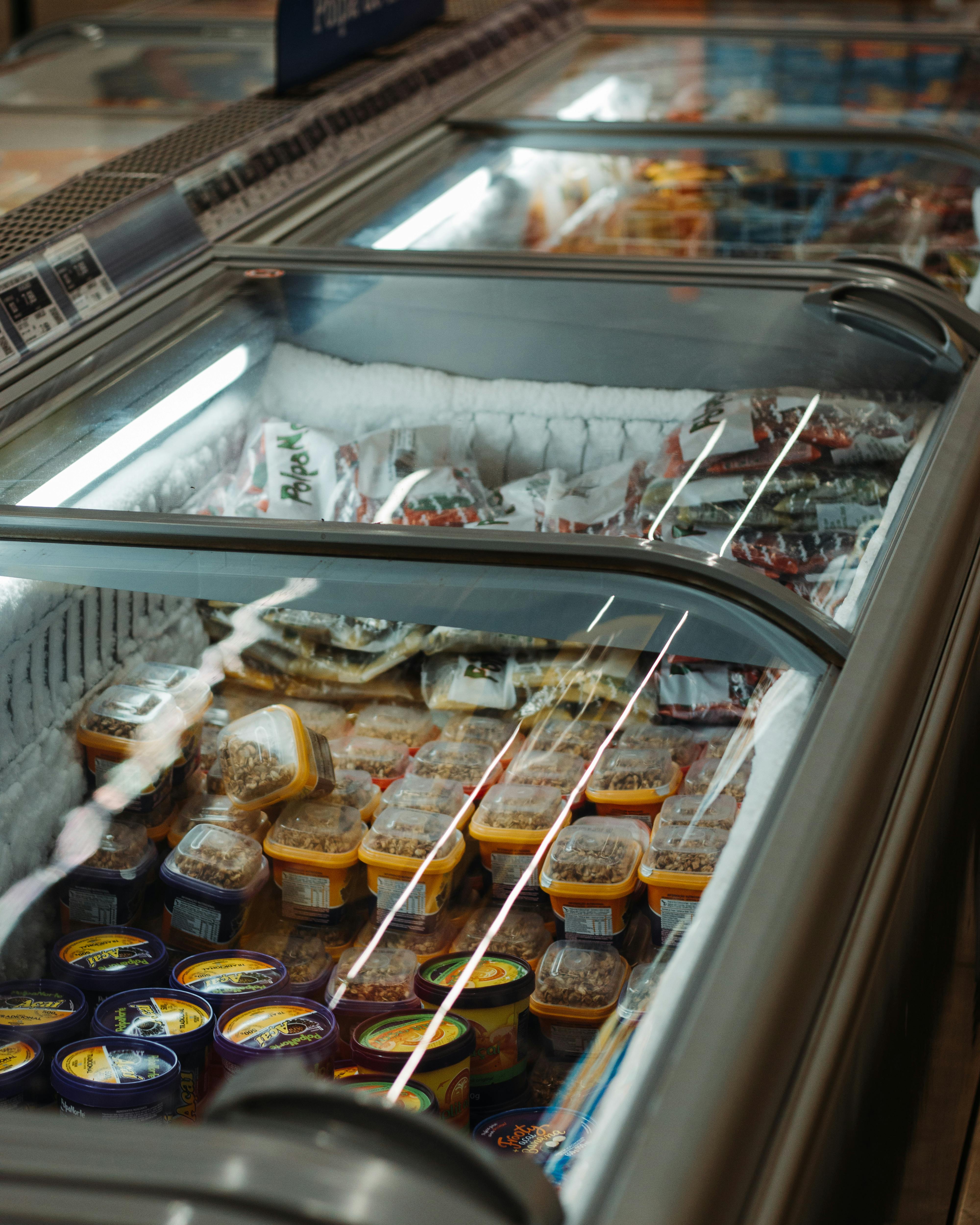 Supermarket New Style Display Deep Single Island Refrigerator Freezer