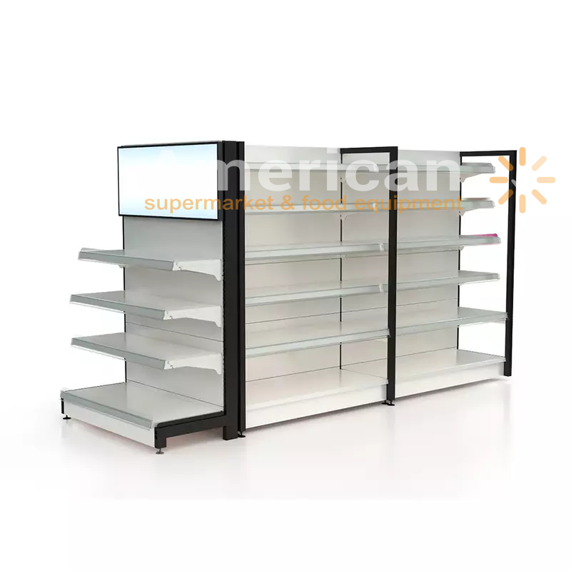 Supermarket Shelf with Advertisement Board