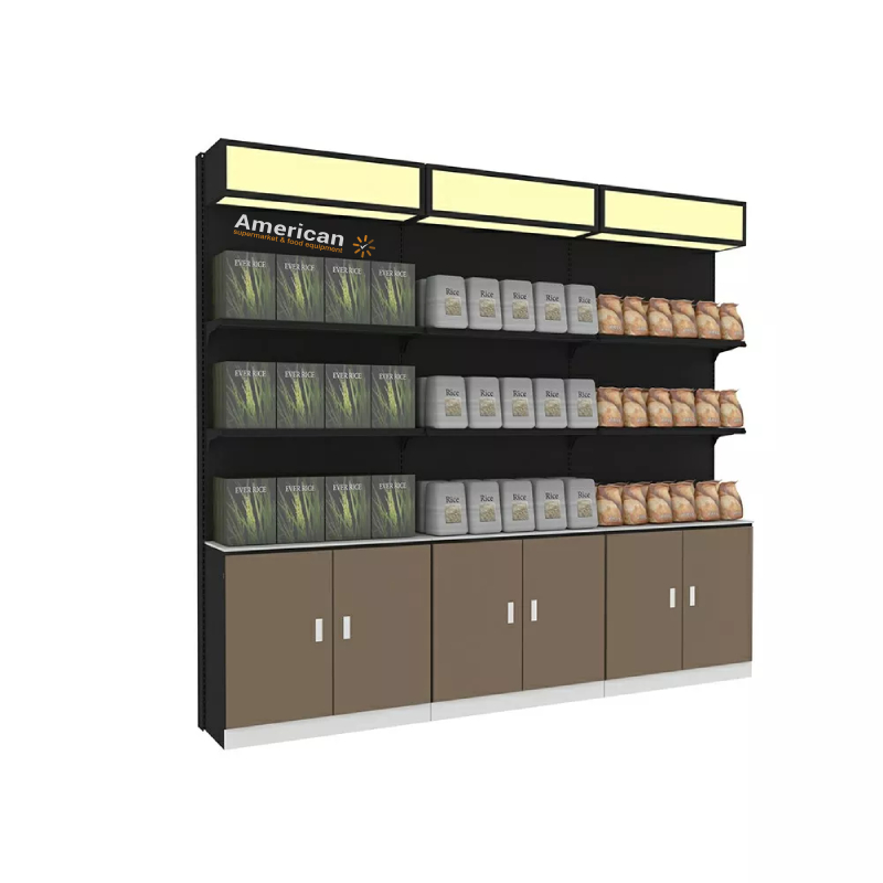 Supermarket Shelf with Wooden Cabinet And LED Light Box thumbnail 6