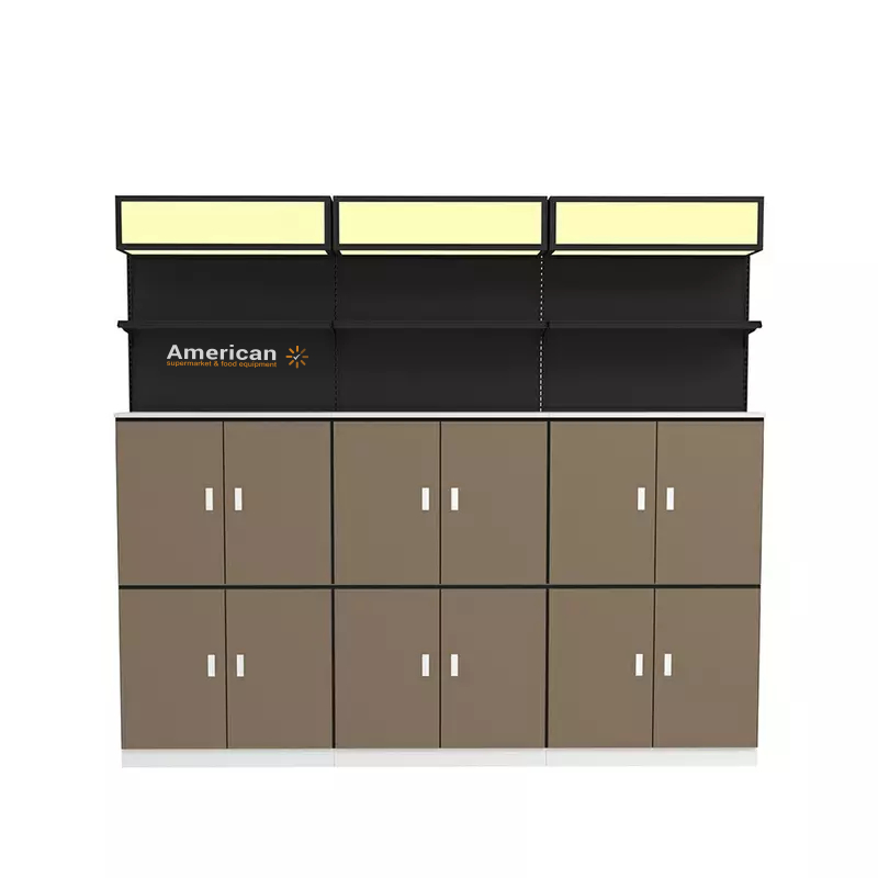 Supermarket Shelf with Wooden Cabinet And LED Light Box thumbnail 3