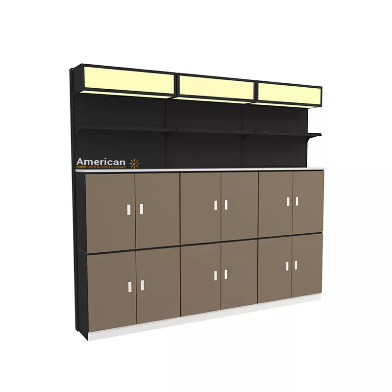 Supermarket Shelf with Wooden Cabinet And LED Light Box thumbnail 4