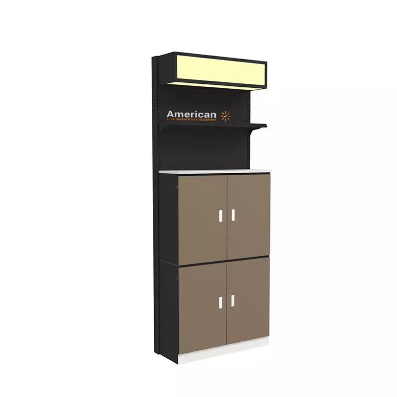 Supermarket Shelf with Wooden Cabinet And LED Light Box thumbnail 2