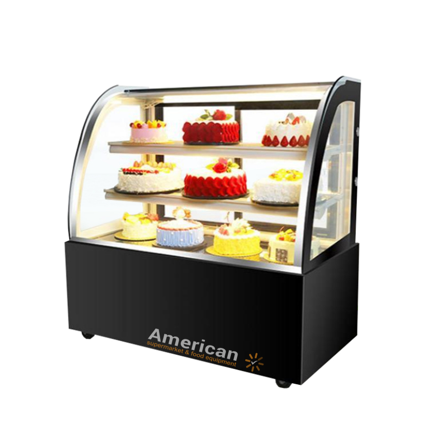 Commercial Front Curved Glass Display Cake Refrigerator Showcase