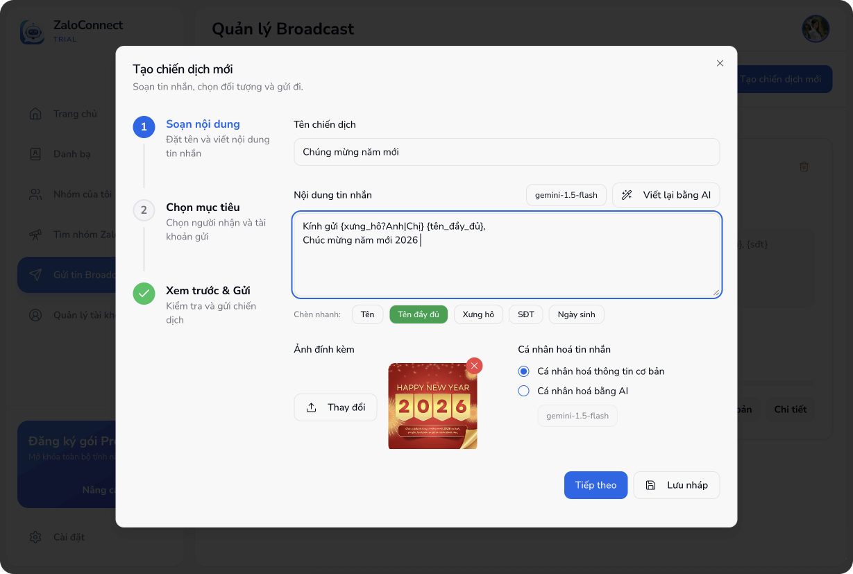Soạn thảo chiến dịch