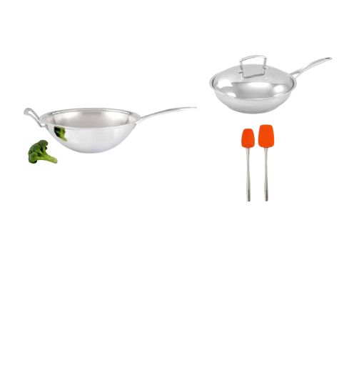WOK 36 CM + SARTÉN PEQUEÑO 24 CM + ESPATULAS - imagen 1