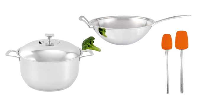 0LLA QUEEN COOKER 8L+ SARTEN WOK 34 CM + ESPATULAS - imagen 1