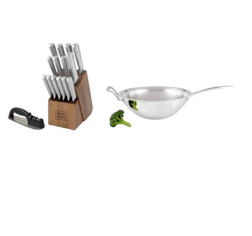 CUCHILLOS ÉLITE 16 PSZ + SARTEN WOK 34 CM - imagen 1