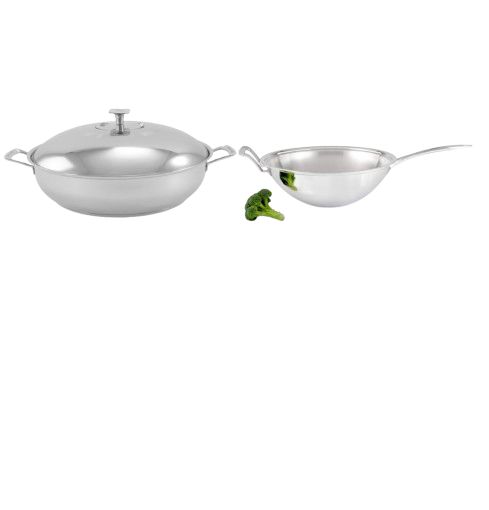OLLA GRAN CACEROLA 38 CM + SARTEN WOK 34 CM - imagen 1