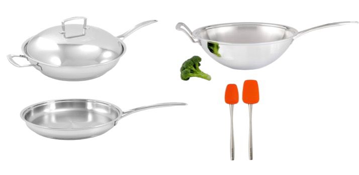 SARTÉN GRANDE 30 CM + SARTEN WOK 34 CM+ SARTÉN CHEF 30 CM + ESPATULAS - imagen 1