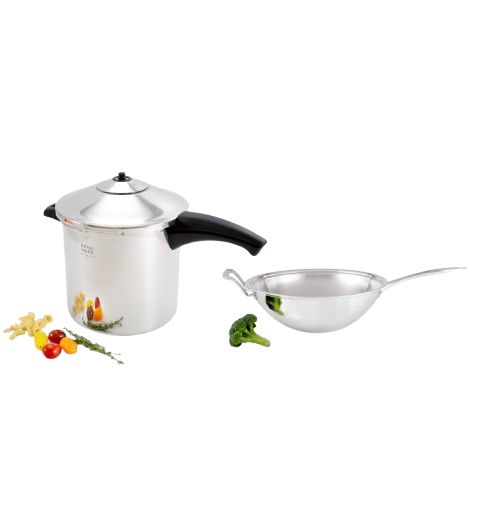 OLLA DE PRESIÓN 7L + SARTEN WOK WOK 34 CM - imagen 1