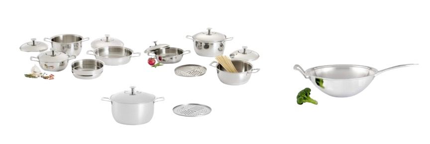 JUEGO GOURMET 17 PSZ + SARTEN  WOK 34 CM - imagen 1
