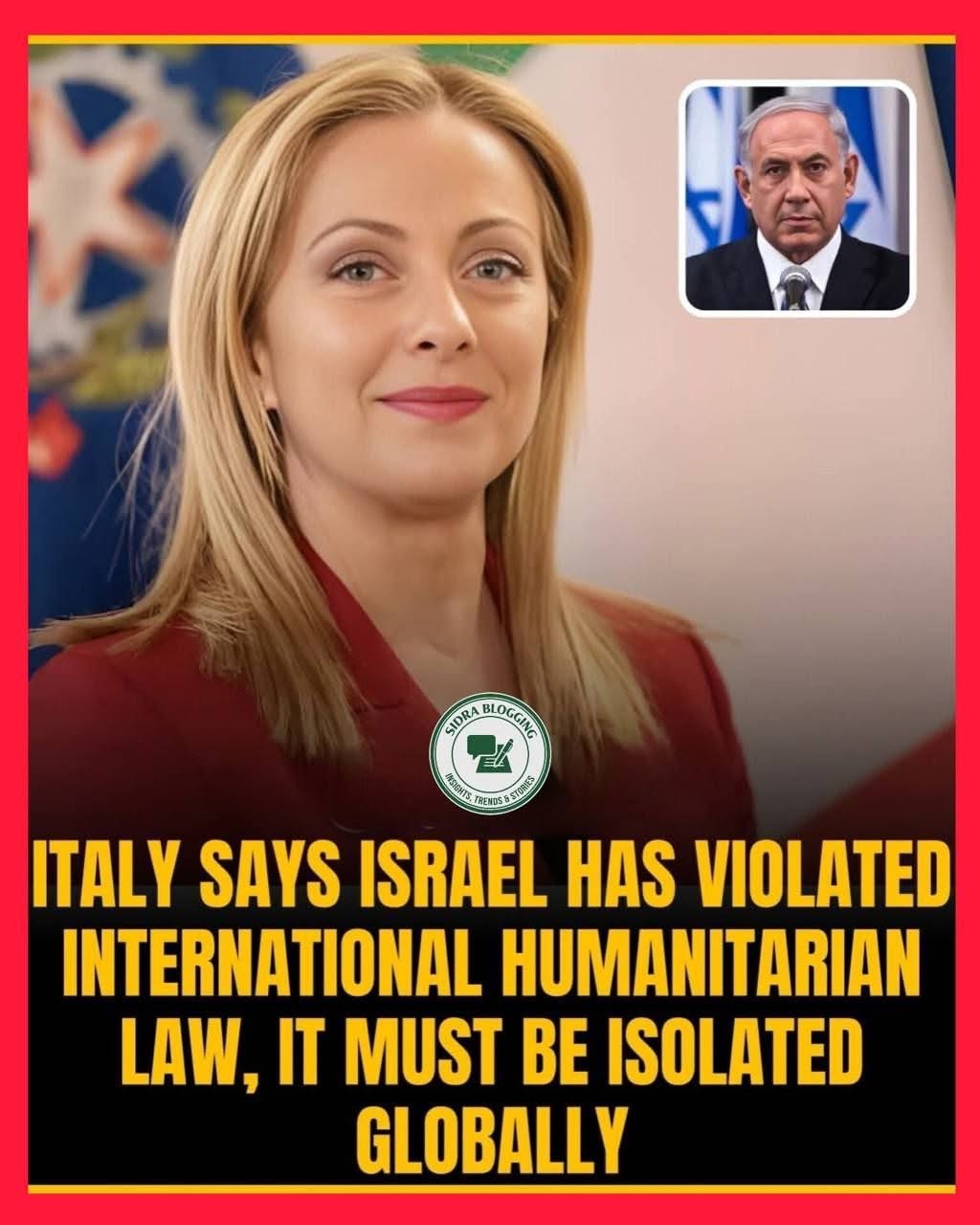 އިޒްރޭލް ދުނިޔެއިން ބާކީކޮށްލުމަށް އިޓަލީން ގޮވާލައިފި