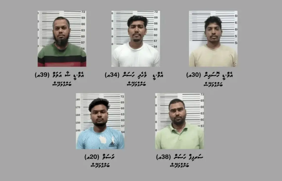 މީހަކު ރަހީނުކުރި މައްސަލައެއްގައި 5 ބިދޭސީއަކު ހައްޔަރުކޮށްފި