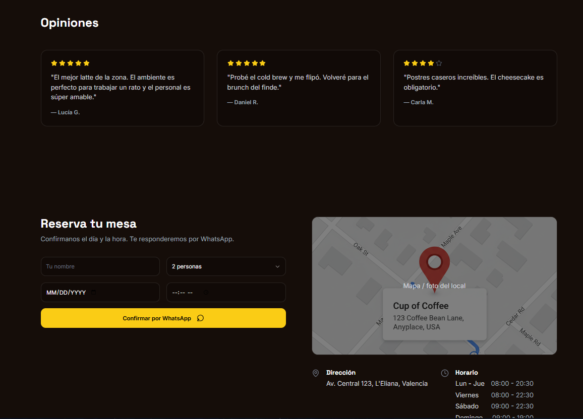Coffee shop website screenshot 5