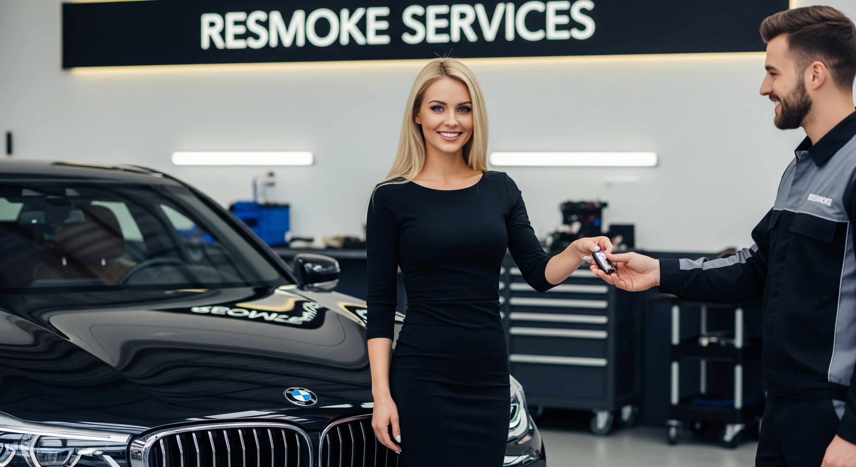 Repair workshop with tools and appliances