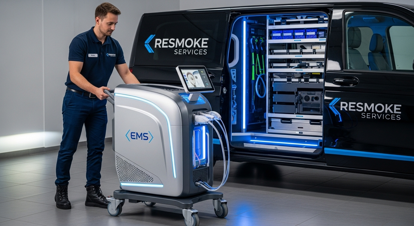 Collection service for an EMS laser machine