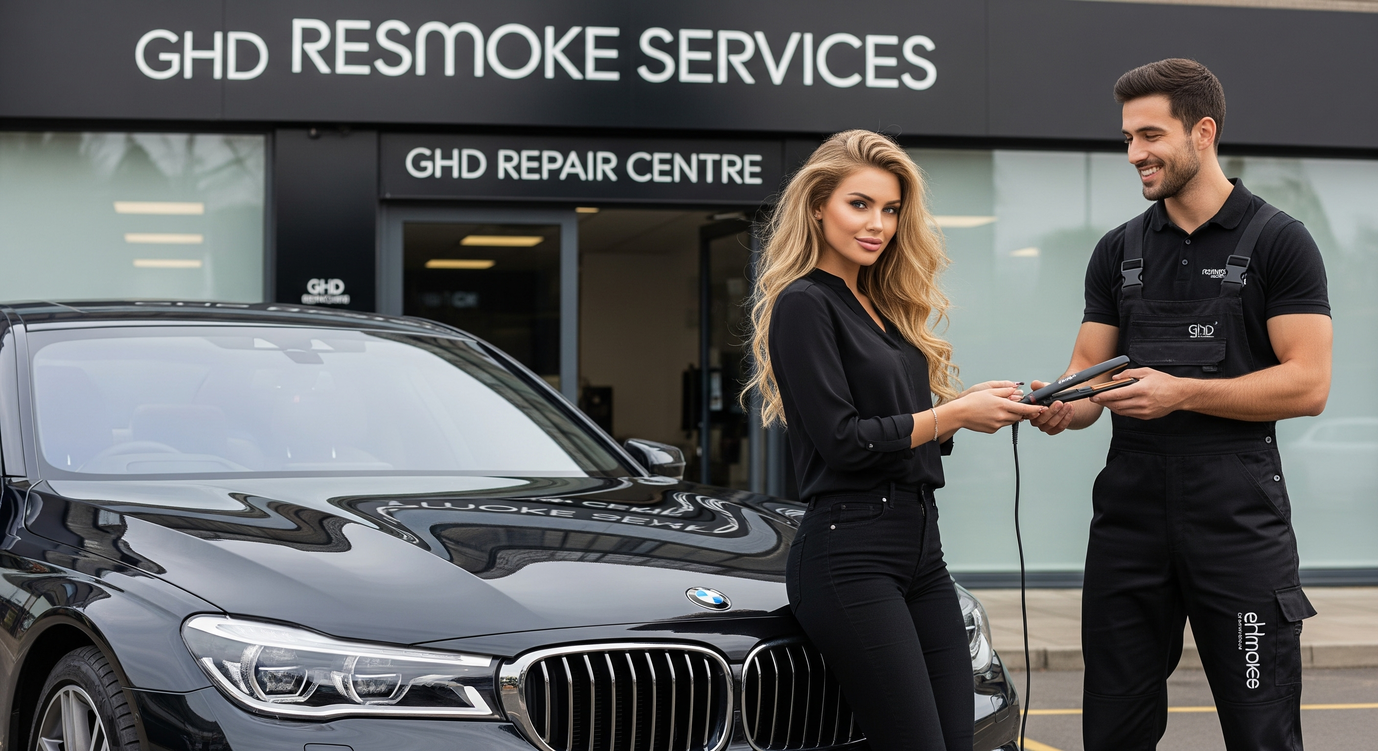 Repair workshop with tools and appliances