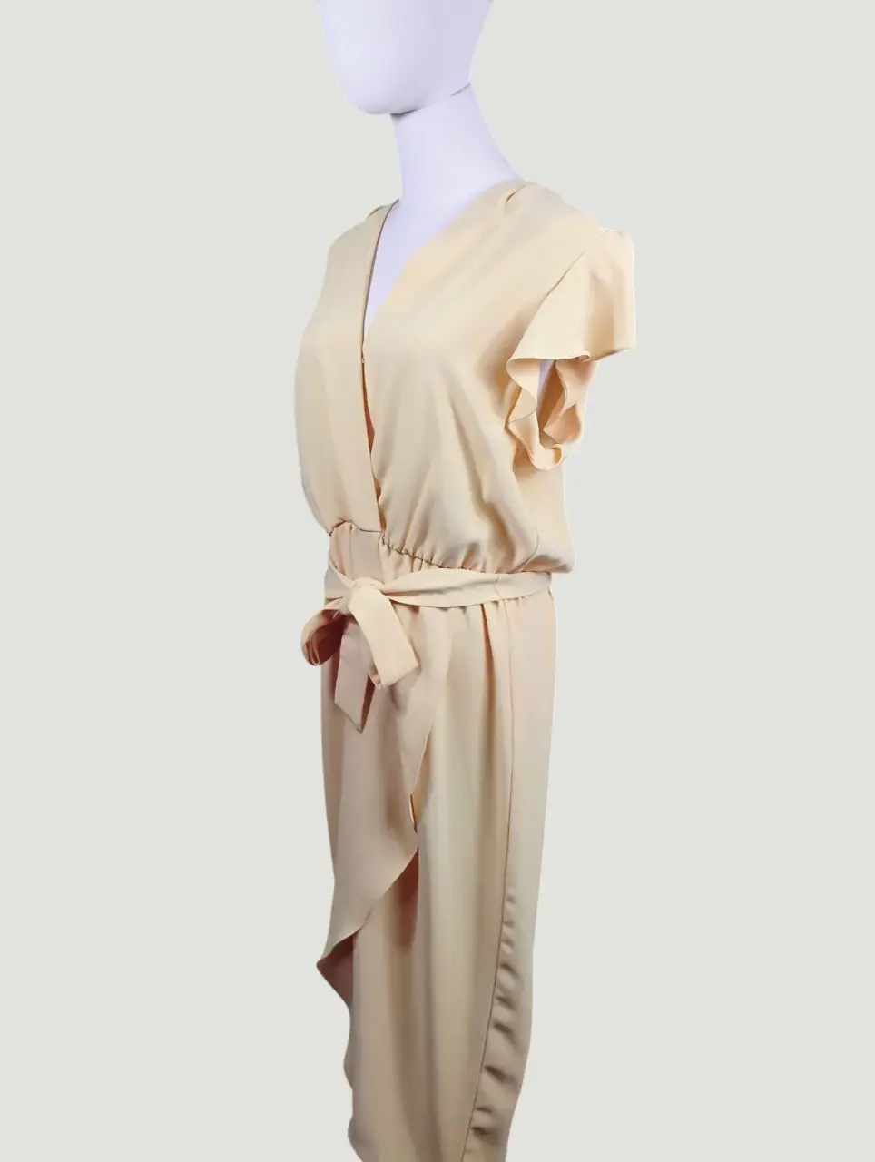 Amanda Uprichard Martinique Yellow Faux Wrap Midi Dress 1X thumbnail 7