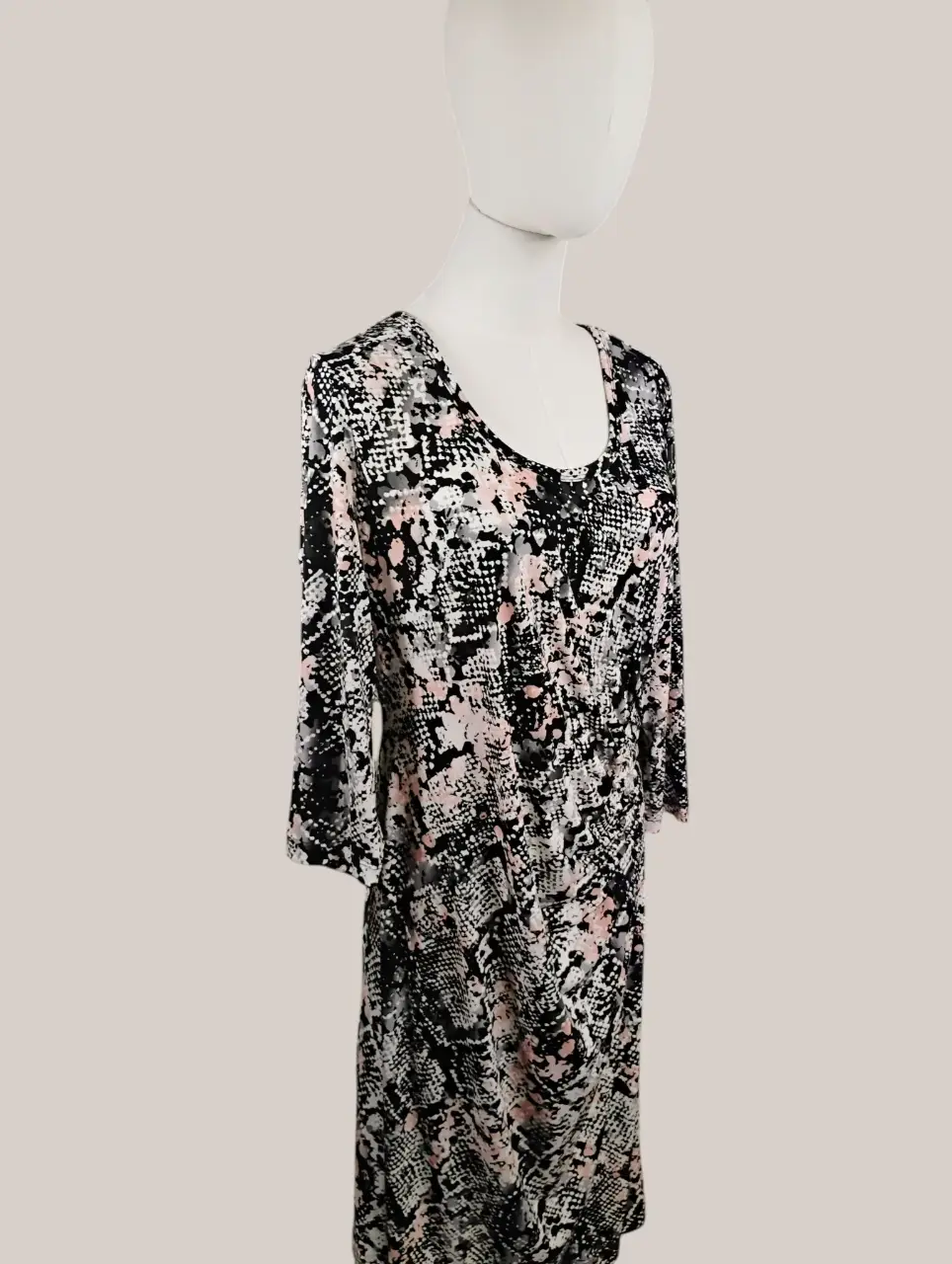 Calvin Klein Women's Snake Print Ruched Sheath Dress Size 14 EUC thumbnail 3