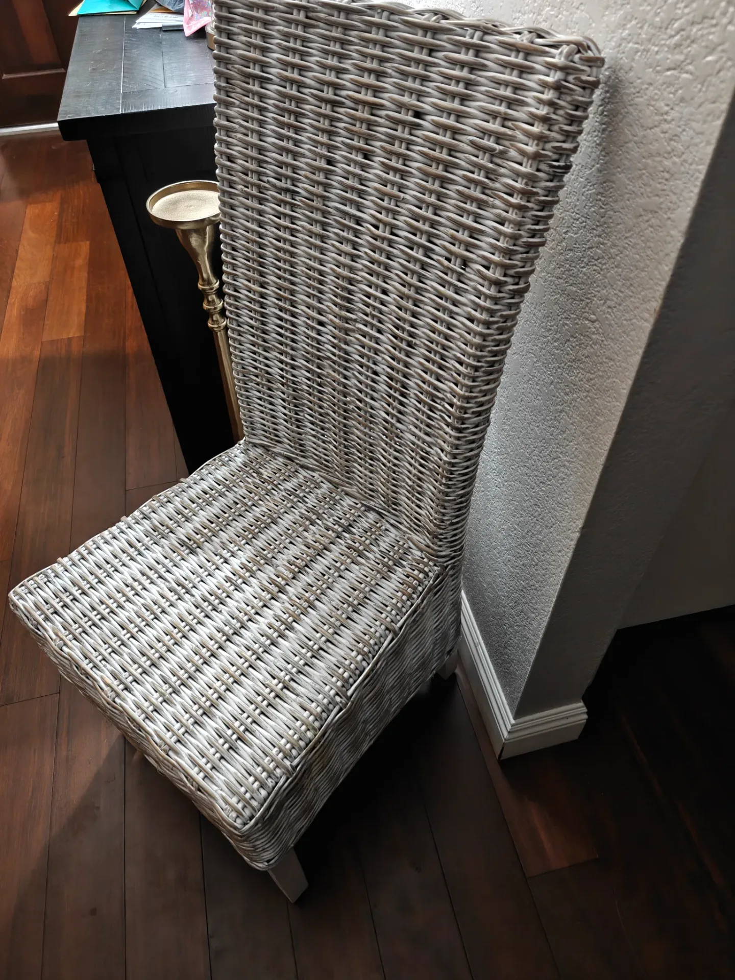Florence Highback Washed Wicker Dining Chair New in Box thumbnail 3