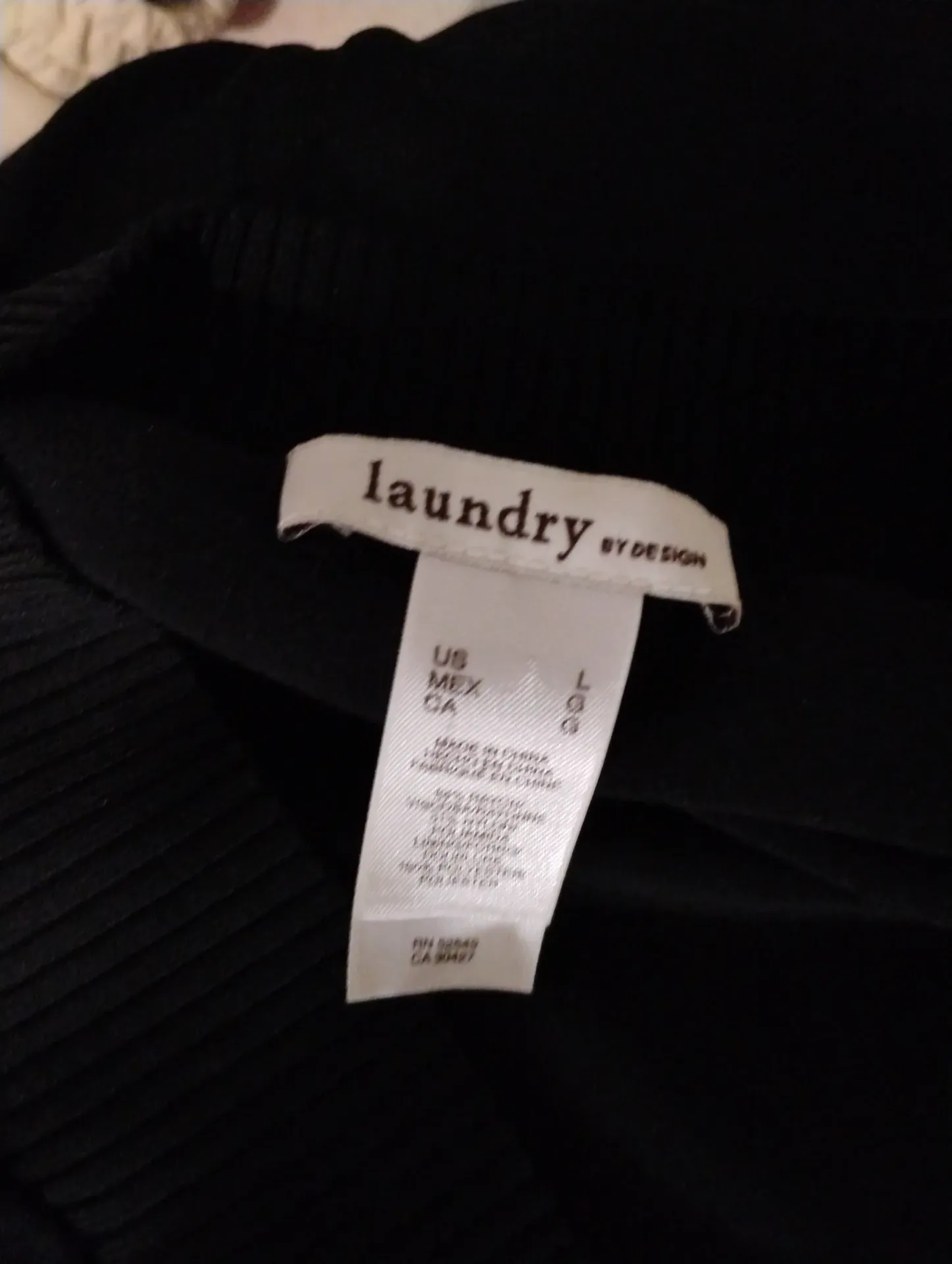 Laundry by Design Black Ribbed Scoop Neck Short Sleeve Tunic Dress Size L thumbnail 5