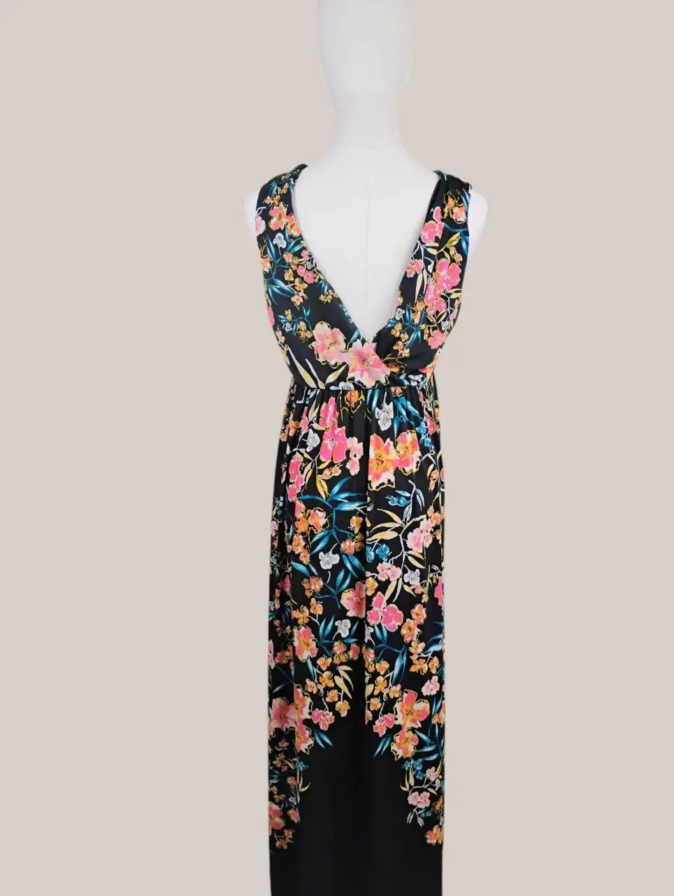 Soma Women's Floral V-Neck Sleeveless Maxi Dress Black Size M thumbnail 5