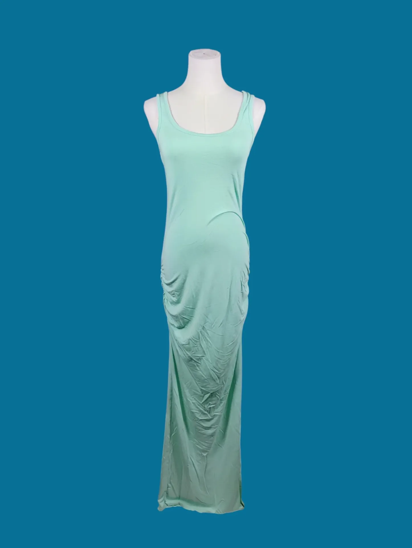 Victoria's Secret Mint Green Ruched Maxi Tank Dress S/P