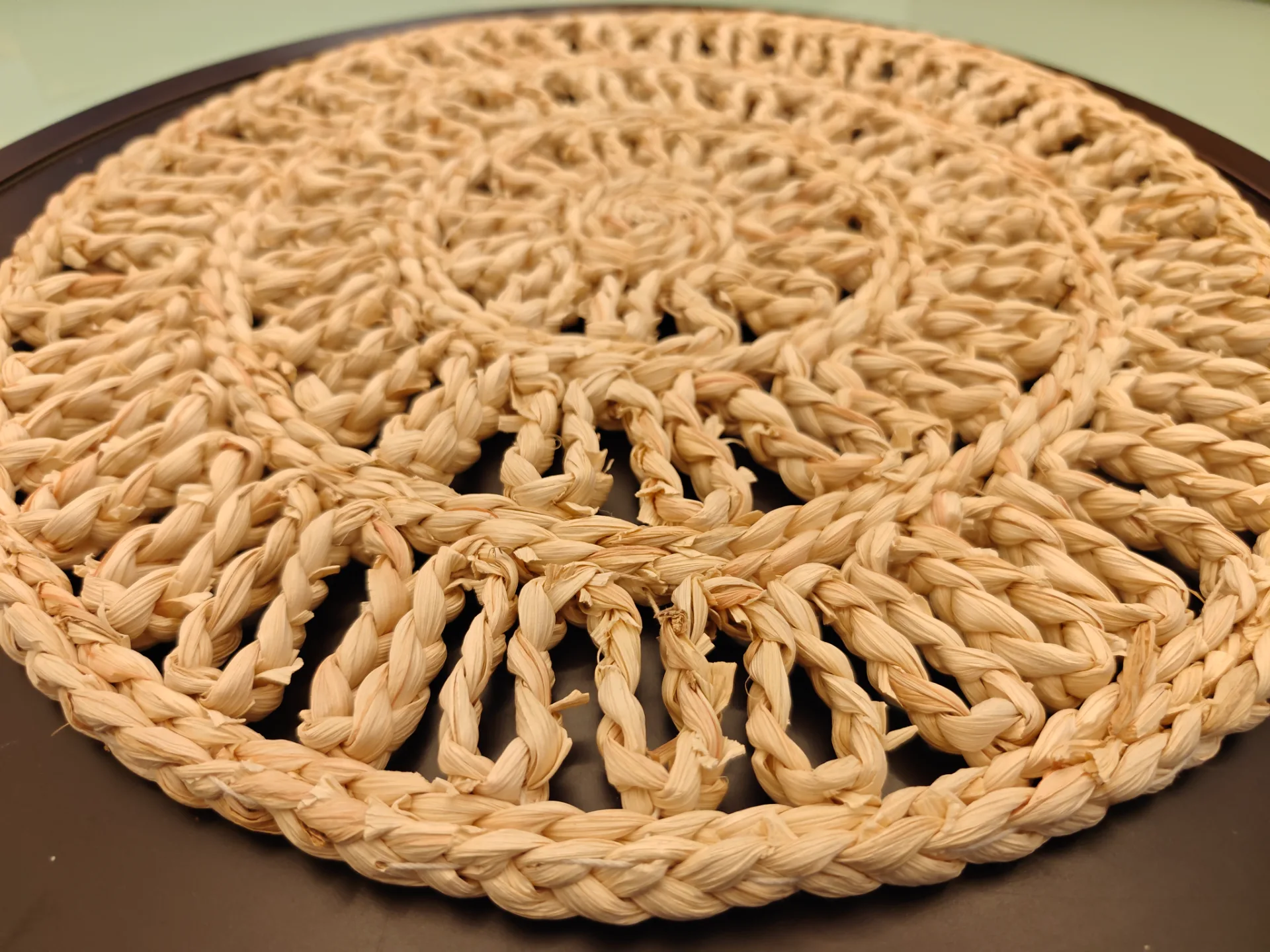 Natural Woven Round Placemat Rattan Charger Boho Table Mat thumbnail 2