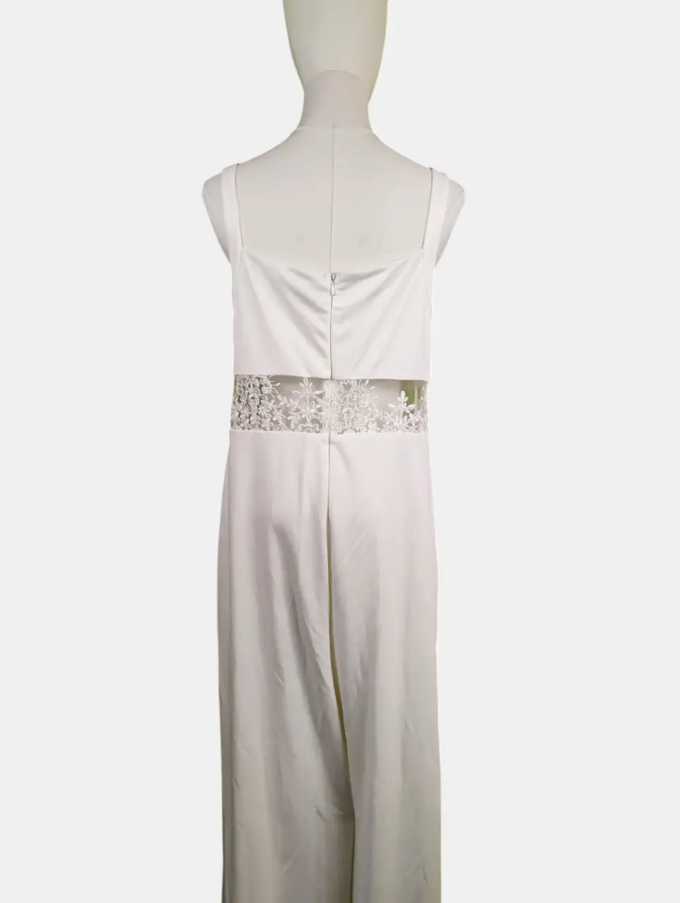 Lulus White XL Twist-Front Bustier Sheer Lace Jumpsuit thumbnail 6