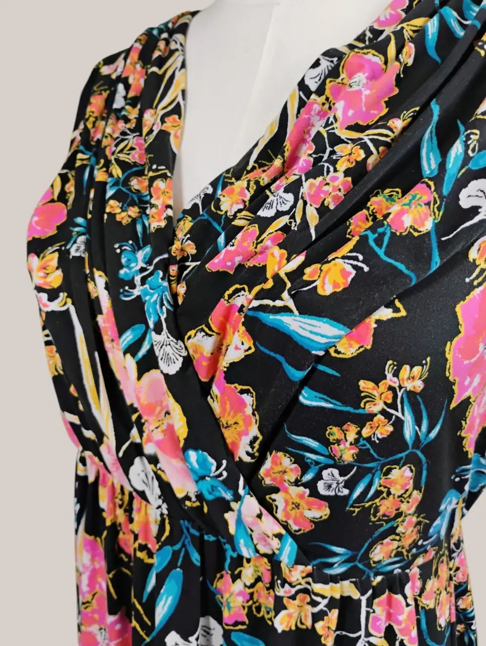 Soma Women's Floral V-Neck Sleeveless Maxi Dress Black Size M thumbnail 4