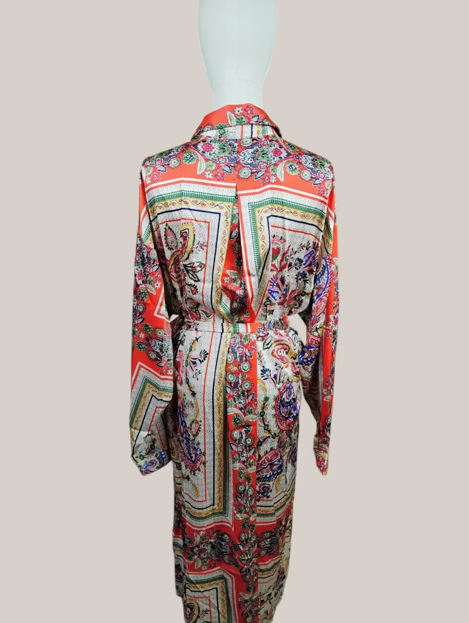 Fate Curve Women's 1X Plus Size Paisley Boho Button Front Midi Dress thumbnail 3