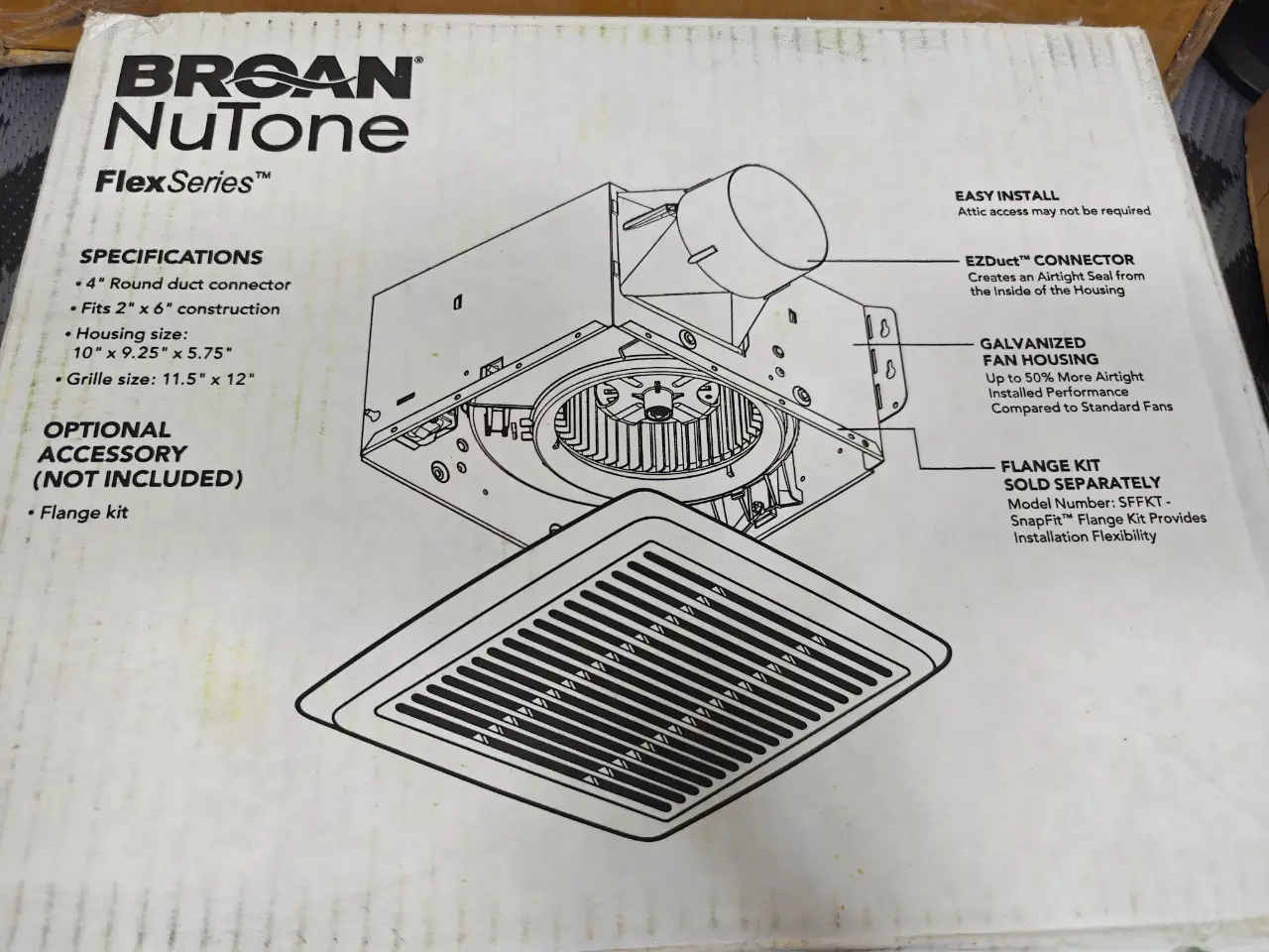 Broan NuTone PEN811 FlexSeries Ventilation Fan Selectable 80/110 CFM New thumbnail 5