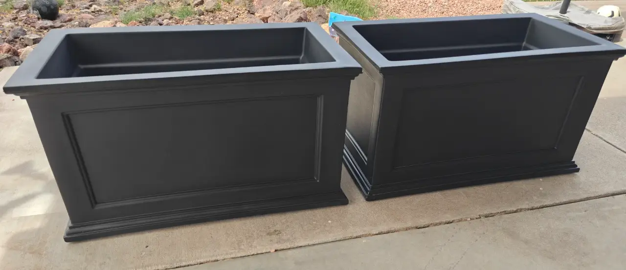 Mayne Fairfield Black Self-Watering Planters (Pair) - 20x36