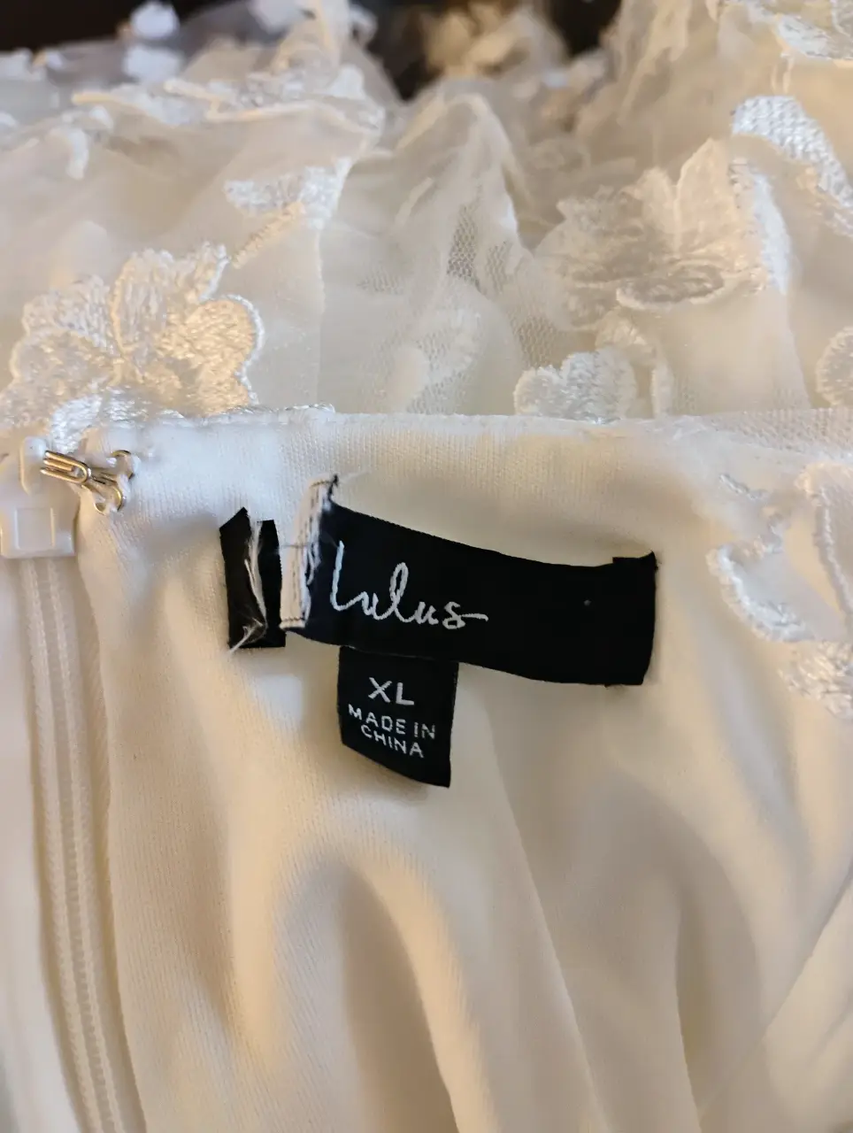 Lulus White Floral Embroidered Overlay Jumpsuit Women's XL NWOT thumbnail 10