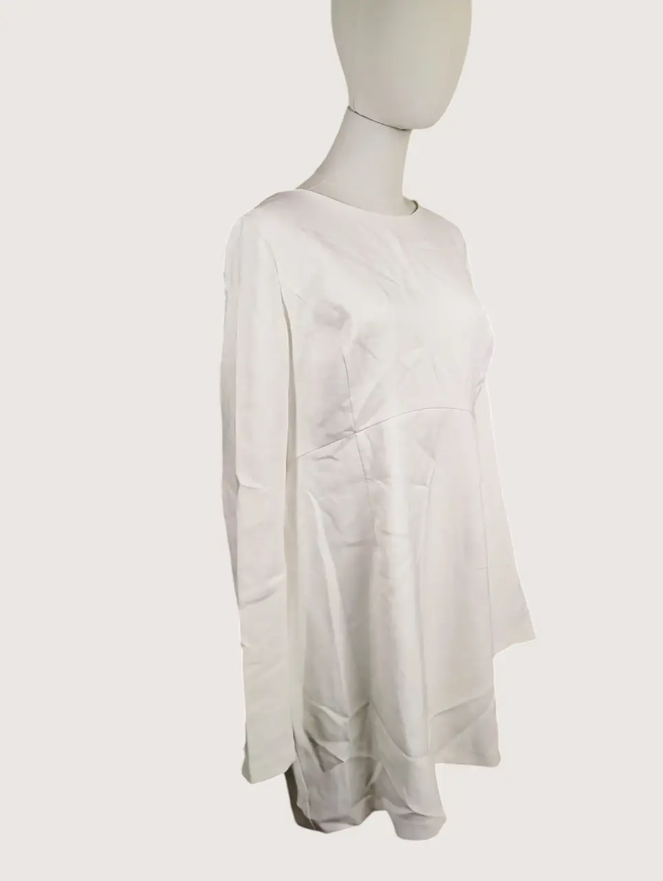 Lulus White Bow Back Long Sleeve Asymmetric Mini Dress Women's XXL thumbnail 3