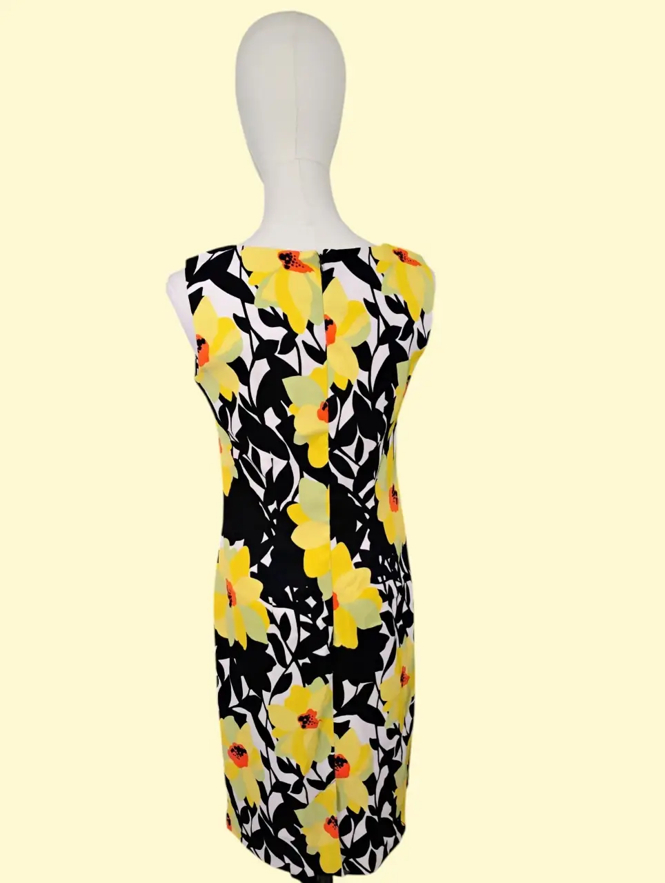ALYX Women's Black Yellow Floral Square Neck Sleeveless Dress Size 8 thumbnail 4