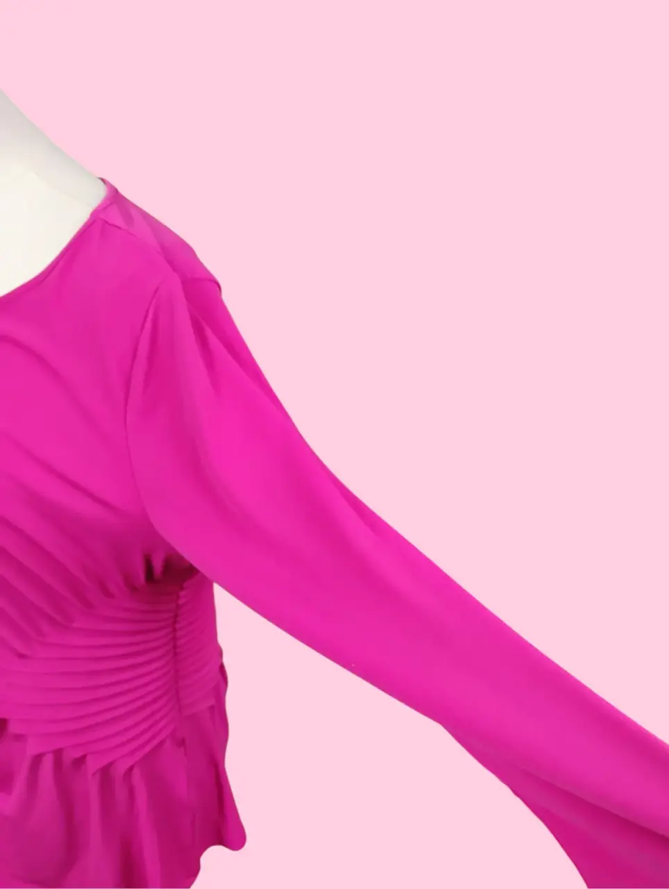 Dana Buchman Women's Pink Ruched Boat Neck 3/4 Sleeve Top L thumbnail 4