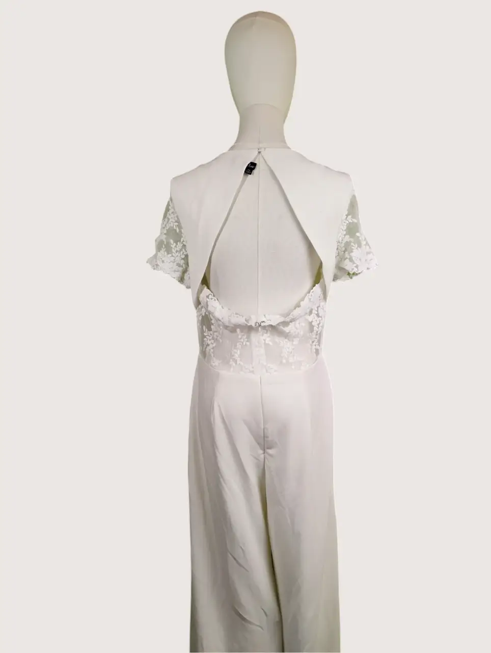 Lulus Ivory Lace Sleeve V-Neck Elegant Bridal Jumpsuit Women's XL NWOT thumbnail 8